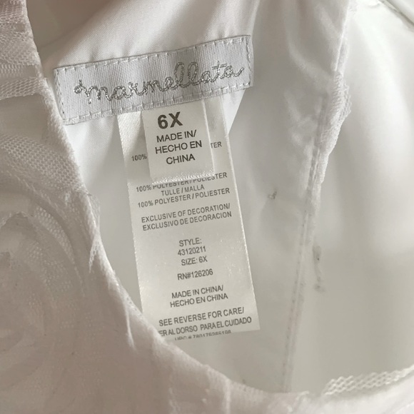 Girl’s special occasion white dress, size 6x - Picture 5 of 6